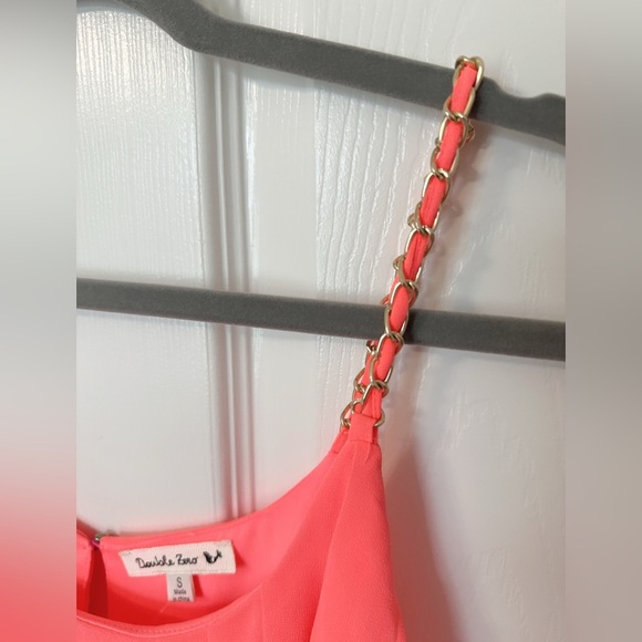 Double Zero Neón Coral and Black Bodysuit One Piece - Picture 3 of 6